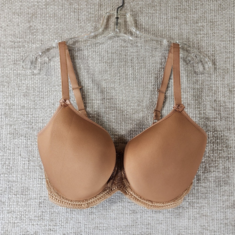 Panache Cari Molded Spacer Bra 7961 Womens 34G Latte Brown Lace Underwire EUC